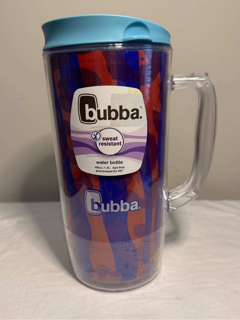 Bubba Blue & red Insulated Water Tumbler 48oz Handle NWT